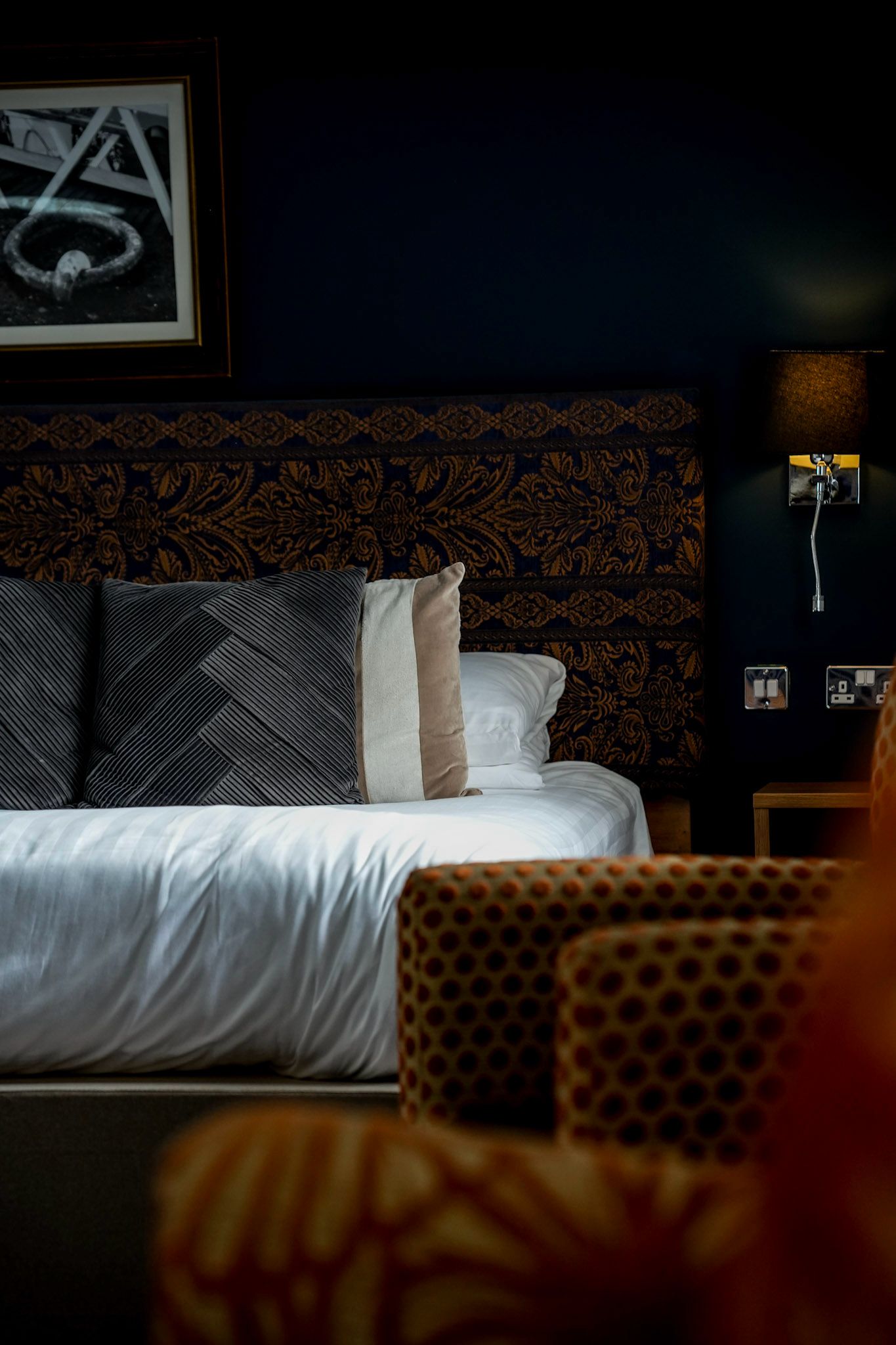 Bed in room at The Lord Nelson Hotel